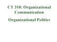 CT 310: Organizational Communication PowerPoint PPT Presentation