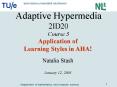 Adaptive Hypermedia 2ID20 Course 5 PowerPoint PPT Presentation