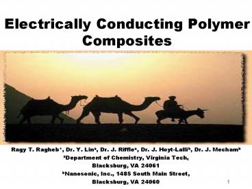 Electrically Conducting Polymer Composites