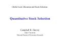Quantitative Stock Selection PowerPoint PPT Presentation