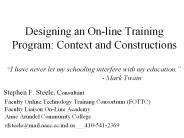 Designing an On-line Training Program: Context and Constructions 