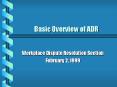 Basic Overview of ADR PowerPoint PPT Presentation