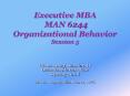 Executive MBA MAN 6244 Organizational Behavior Session 5 PowerPoint PPT Presentation