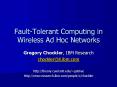 FaultTolerant Computing in Wireless Ad Hoc Networks PowerPoint PPT Presentation
