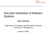 Runtime Verification of Software Systems
