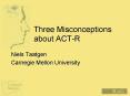 Three Misconceptions about ACTR PowerPoint PPT Presentation