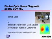 Electro-Optic Beam Diagnostic at BNL DUV-FEL