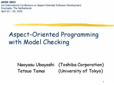 Naoyasu Ubayashi Toshiba Corporation