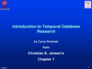 Introduction to Temporal Database Research