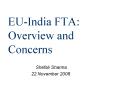 EUIndia FTA: Overview and Concerns PowerPoint PPT Presentation