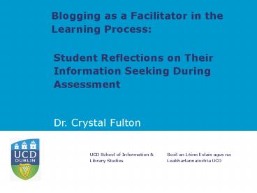 Blogging as a Facilitator in the Learning Process: