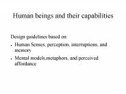Human beings and their capabilities