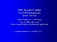 2003 Research Update For 2004 Symposium Sports Nutrition With Strength and Conditioning Exercise Physiology and Spine/General Studies with Practical Application PowerPoint PPT Presentation