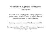 Automatic Keyphrase Extraction