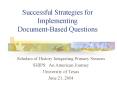 Successful Strategies for Implementing DocumentBased Questions PowerPoint PPT Presentation