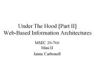 Under The Hood Part II WebBased Information Architectures