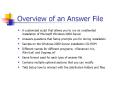 Overview of an Answer File PowerPoint PPT Presentation