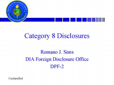 Category 8 Disclosures