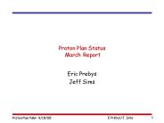 Proton Plan Status March Report