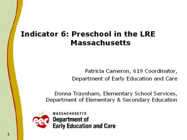 Indicator 6: Preschool in the LRE Massachusetts