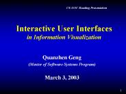 Interactive User Interfaces in Information Visualization