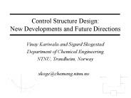 Control Structure Design: New Developments and Future Directions