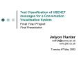 Text Classification of USENET messages for a Conversation Visualisation System Final Year Project Fi PowerPoint PPT Presentation
