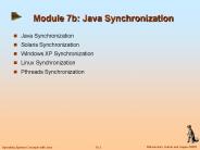 Module 7b: Java Synchronization