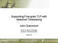Supporting Finegrain TLP with Selective Timesharing PowerPoint PPT Presentation