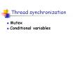 Thread synchronization PowerPoint PPT Presentation