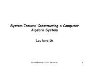 System Issues: Constructing a Computer Algebra System
