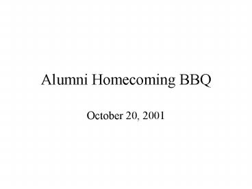 Alumni Homecoming BBQ