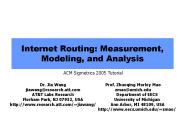 Internet Routing: Measurement, Modeling, and Analysis