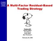 A MultiFactor ResidualBased Trading Strategy