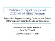 Preliminary Impact Analysis of SCEs 0405 HEES Program
