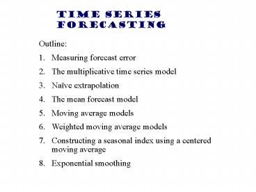 Time Series Forecasting presentation | free to download