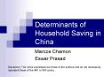 Determinants of Household Saving in China PowerPoint PPT Presentation