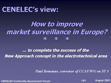 How to improve market surveillance in Europe