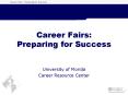 Career Fairs: Preparing for Success PowerPoint PPT Presentation