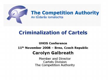 Criminalization of Cartels
