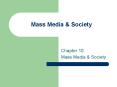 Mass Media PowerPoint PPT Presentation