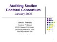 Auditing Section Doctoral Consortium January 2006 PowerPoint PPT Presentation