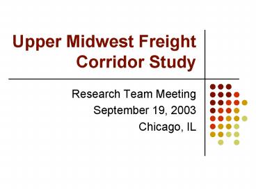 Upper Midwest Freight Corridor Study
