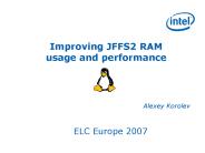 Improving JFFS2 RAM usage and performance