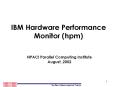 IBM Hardware Performance Monitor (hpm) PowerPoint PPT Presentation