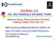 GridSim 2.0 Adv. Grid Modelling