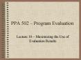 PPA 502 Program Evaluation PowerPoint PPT Presentation