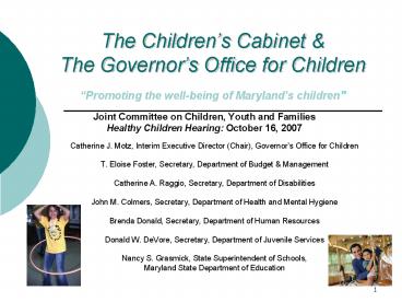 Joint Committee on Children, Youth and Families