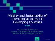 Viability and Sustainability of International Tourism in Developing Countries