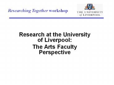 Research at the University of Liverpool: